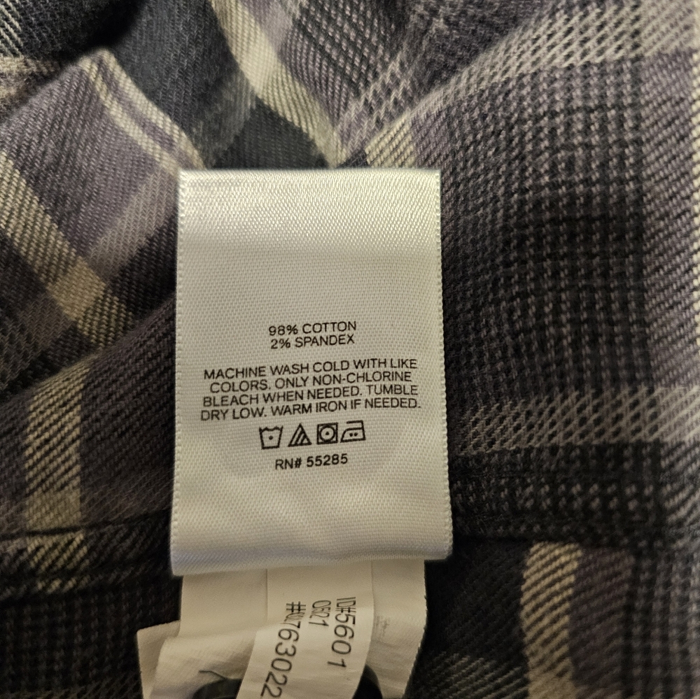 Express Men's Black/Gray Plaid Shirt, Size XXL - Picture 3 of 4
